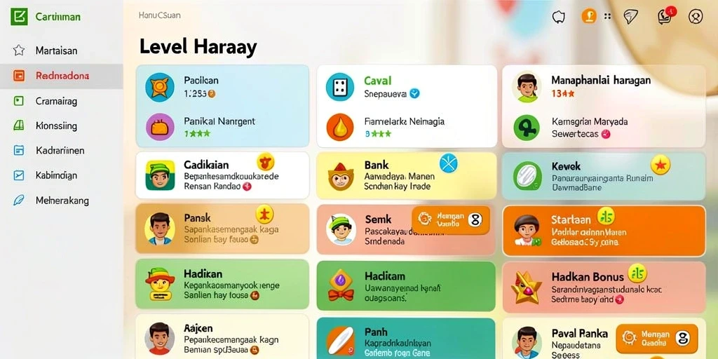 Tingkat kesulitan yang bervariasi di setiap level.